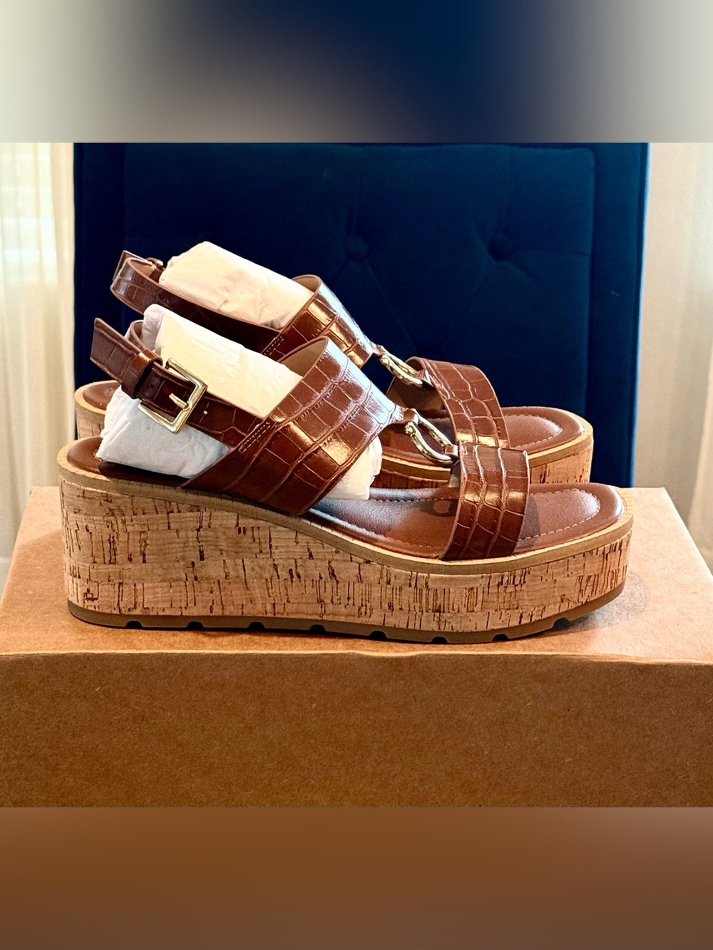 Giani Bernini Women’s Harperr Cinnamon Cork Platform Sandal | Sz. 8.5 (NWB) - Picture 2 of 6